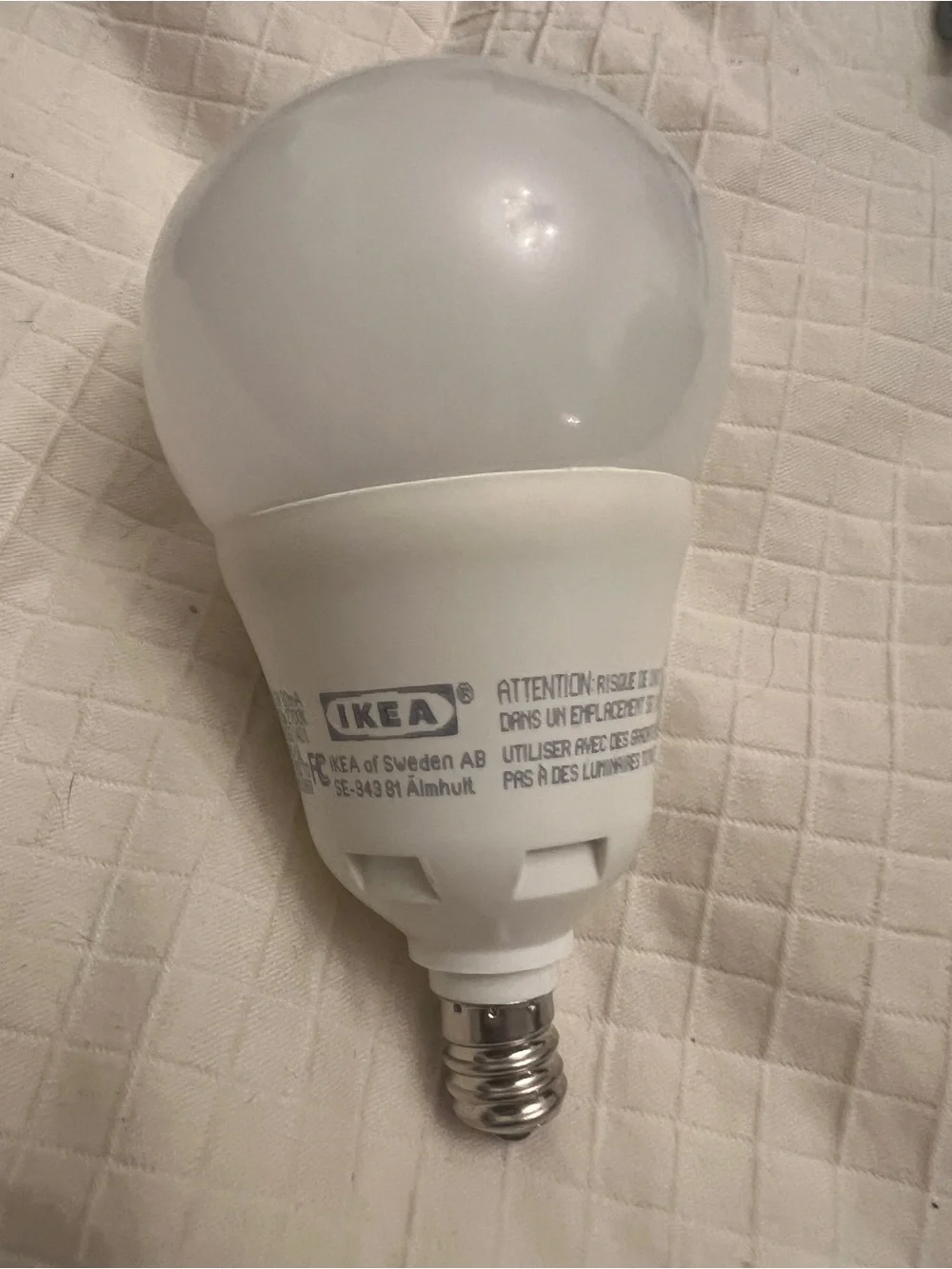 IKEA LYKTA white glass lamp